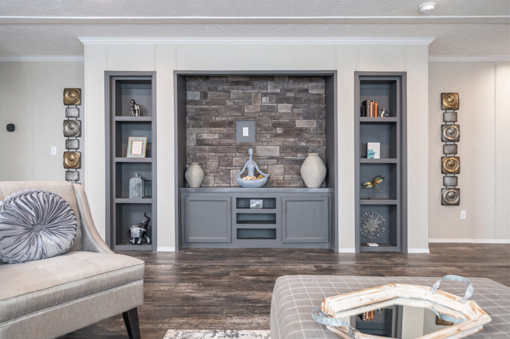 Rock entertainment center with bookcases